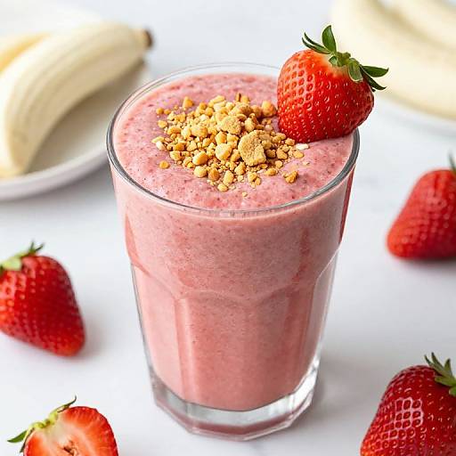 Vibrant Strawberry Banana Smoothie Glass