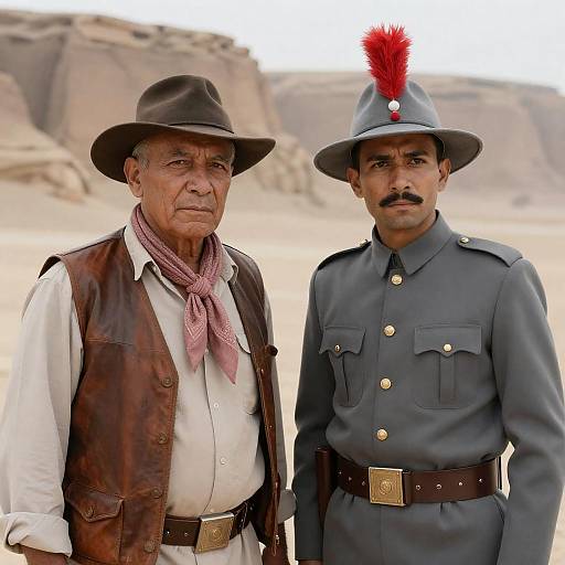 Desert Encounter: Two Men Portrait
