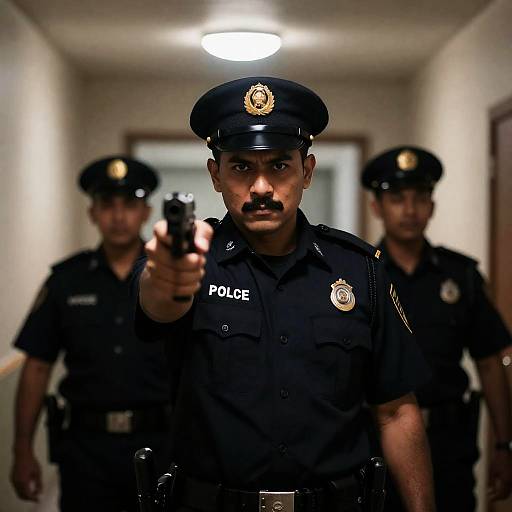 Intense Male Police Officer Photograph