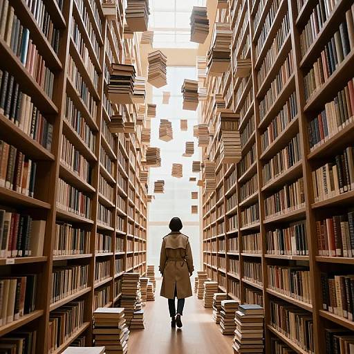 Infinite Library Ascent in Trench Coat