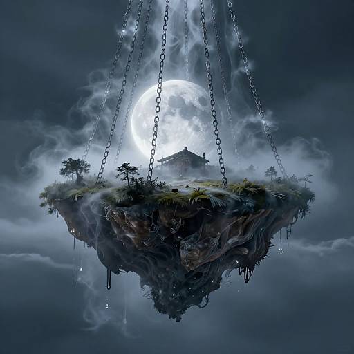 Upside Down Floating Island with Chains