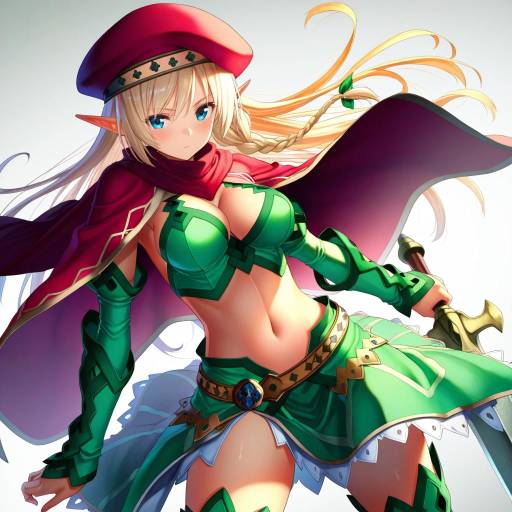 Illustration of Alleyne (queen's blade), queen's blade in the style of Saraki