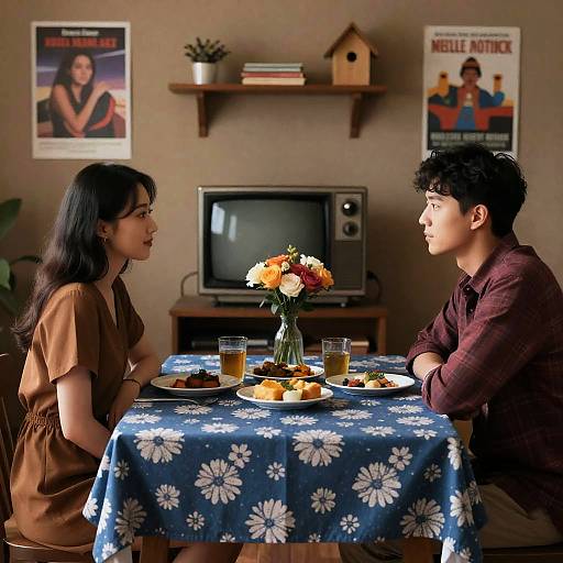 Intimate Dining Table Encounter