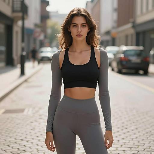 Young Woman in Urban Activewear