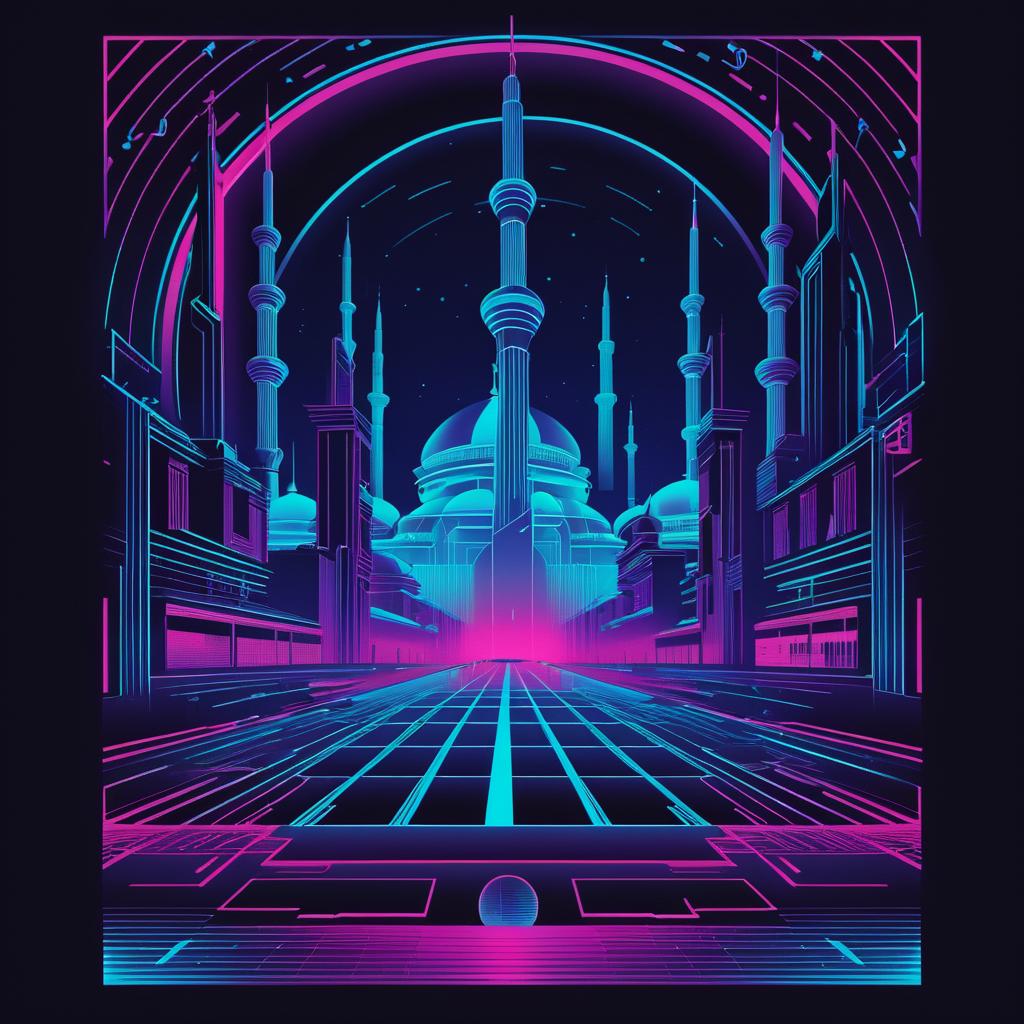 Futuristic Cyberpunk Istanbul Bazaar Art