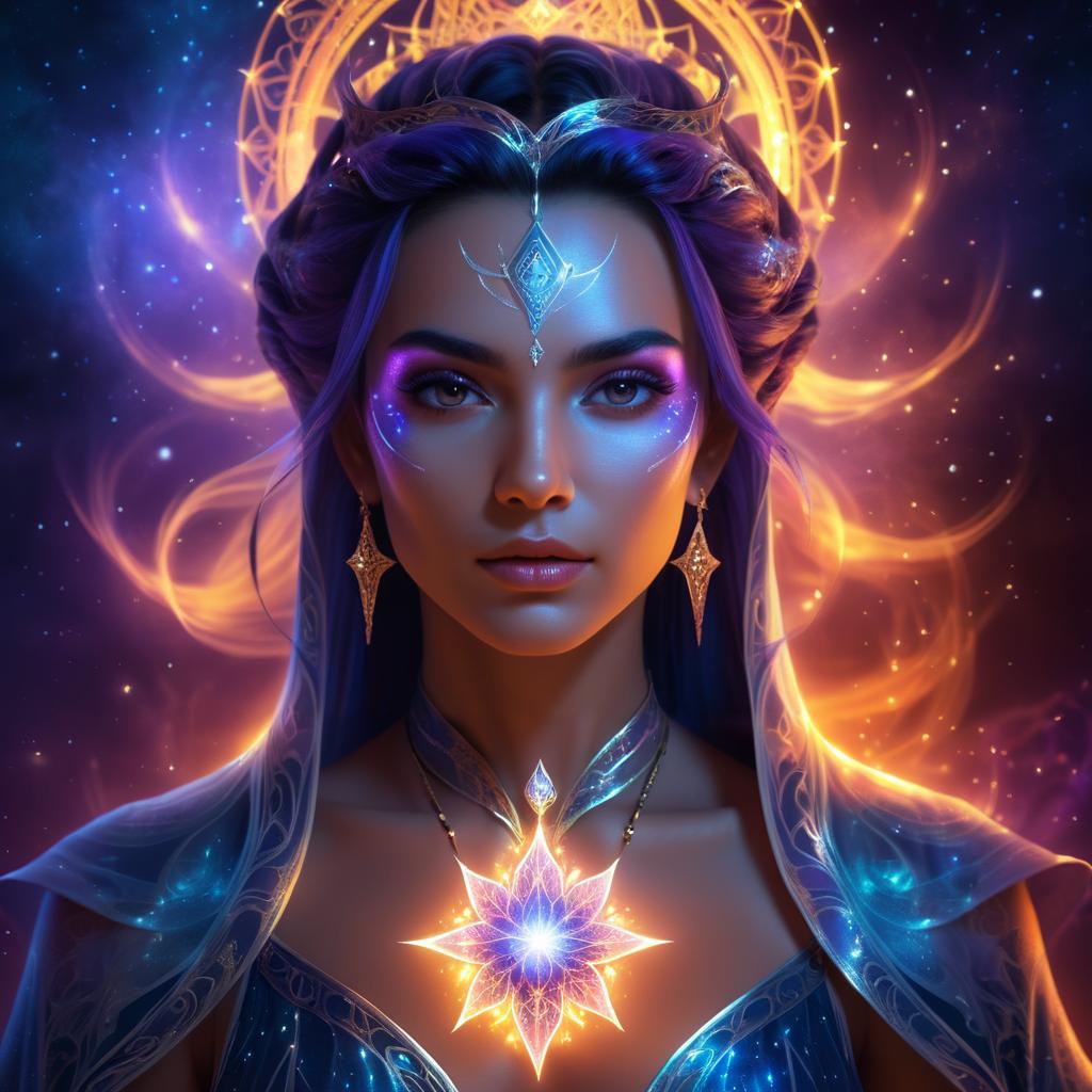 Celestial Sorceress Portrait in Fantasy Style