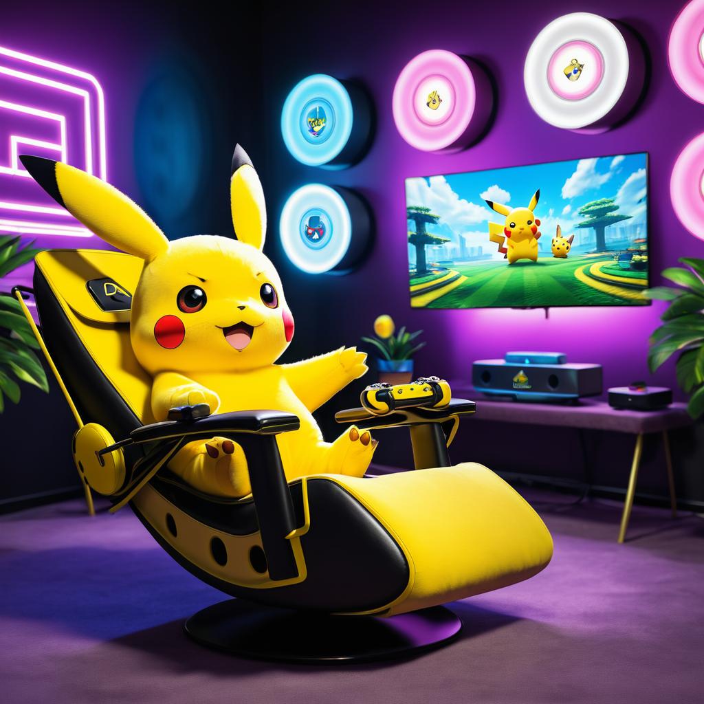 Pikachu's Playful Gaming Lounge