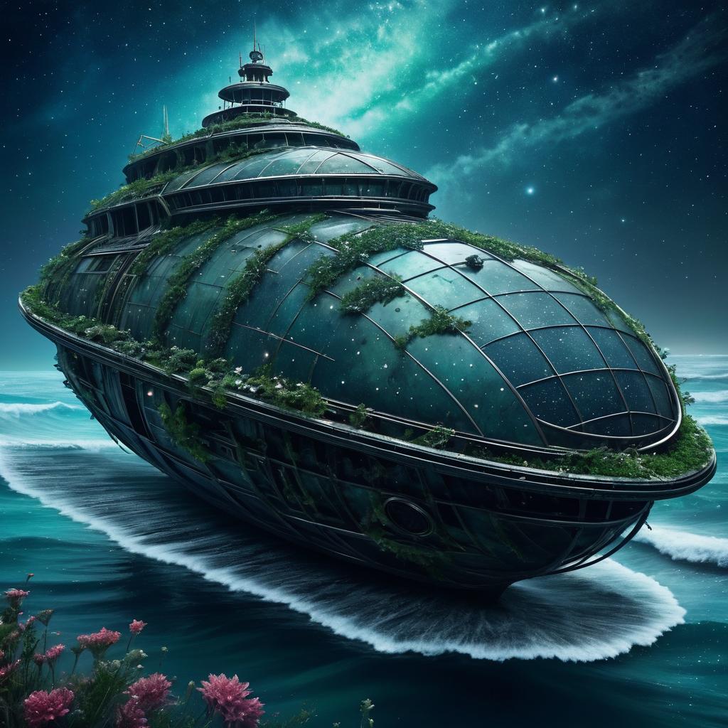 Mysterious Abandoned Spaceship at Sea