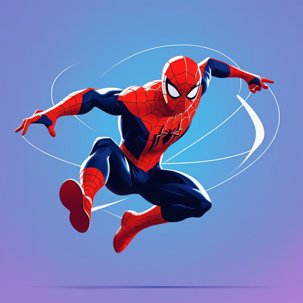 Minimalist Spider-Man in Bold Action Pose