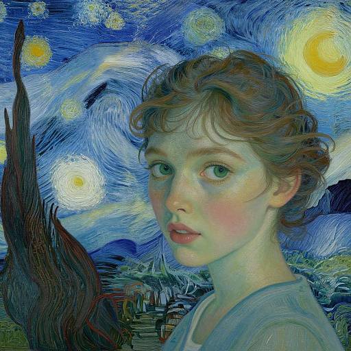 Digital art blending Vincent van Gogh's 