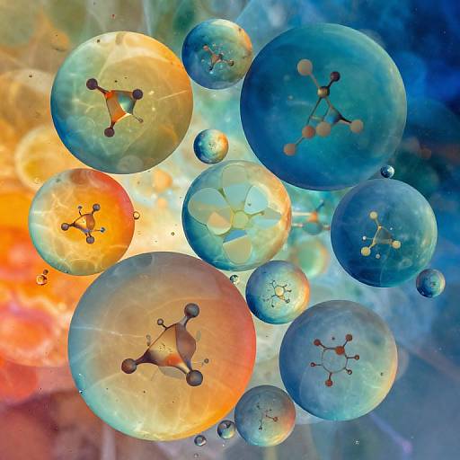 Glowing Geometric Molecules in Holographic Bubbles