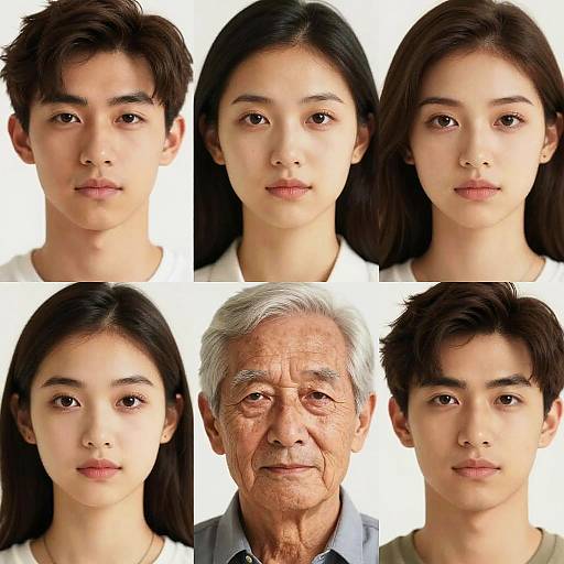 Realistic Face Aging Digital Portraits