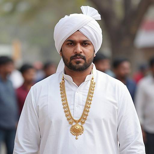 Portrait of South Asian Man in Traditional Attire