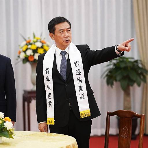 Elegant Asian Man in Formal Attire