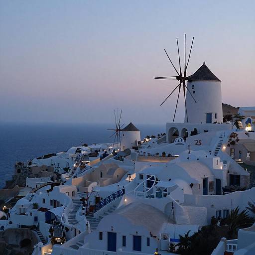Twilight Serenity in a Greek Island Village