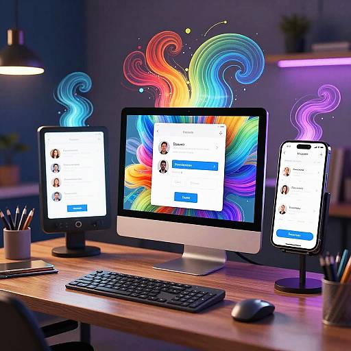 Digital Artist's Imaginative Workspace