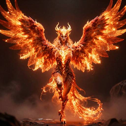 Fiery Phoenix Arcanist with Ember Wings