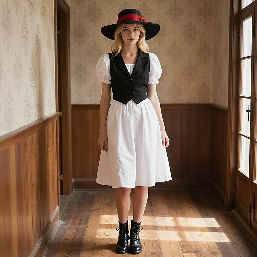 Woman in Vintage Saloon Costume