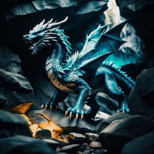 Fierce Dragon in a Rocky Cave