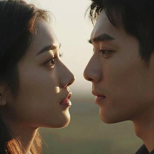 Sensual Eye Contact at Golden Hour