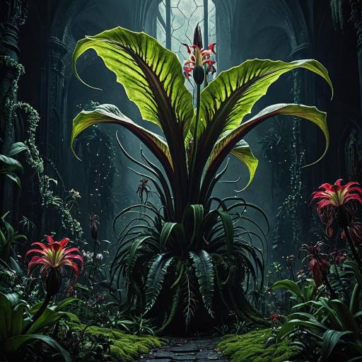 Epic Dark Fantasy with Sorcerer and Plant