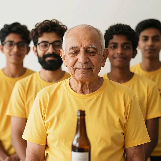 Blurry Group Portrait of Mixed-Age Men