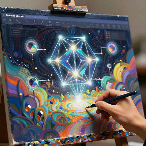 AI Upscaler on Digital Canvas