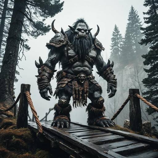 Mountain Troll Guarding Ancient Bridge