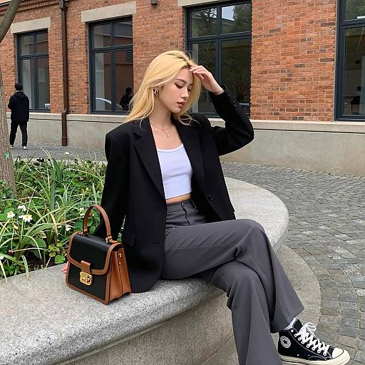 Chic Casual Style in Urban Setting