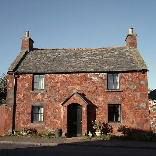 Traditional Scottish Red Sandstone Cottage