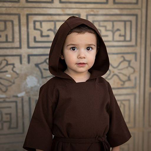 Curious Child in Hooded Robe