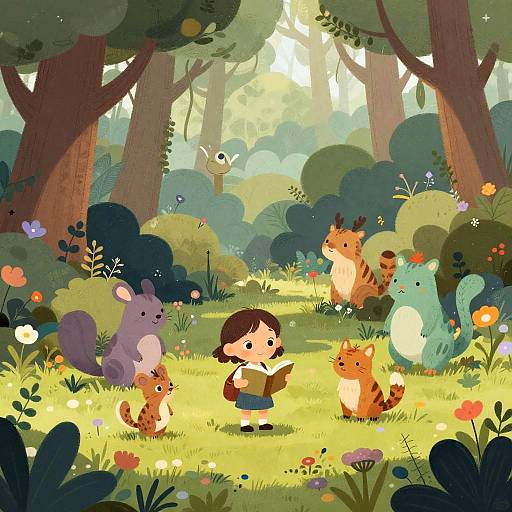 Whimsical Enchanted Forest Children's Illustrations