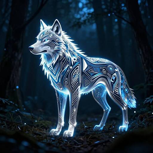 Glowing Sigma Wolf Geometric Symbol