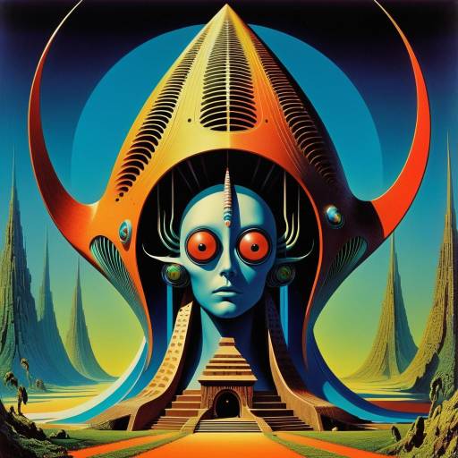 Colorful Afrofuturist Biomorphic Art Design