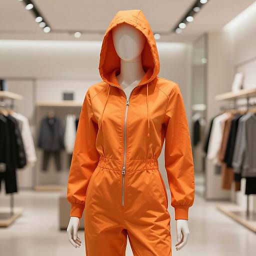 Vibrant Orange Jumpsuit Mannequin Display