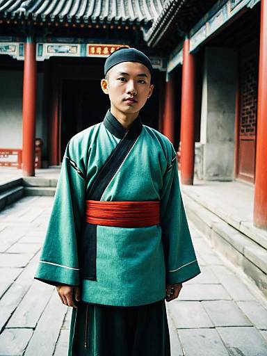 Boy in Jade Chinese Costume