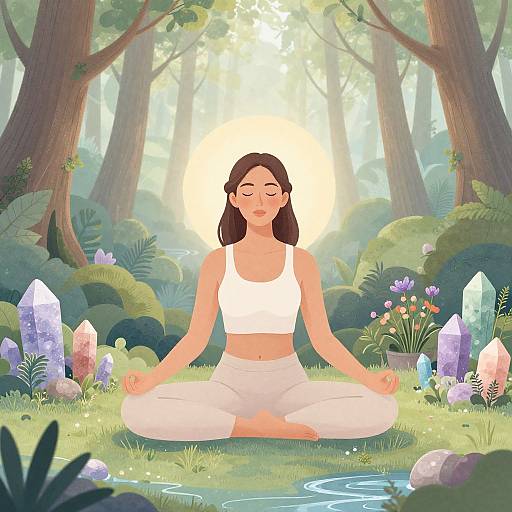 Serene Meditation in Lush Forest