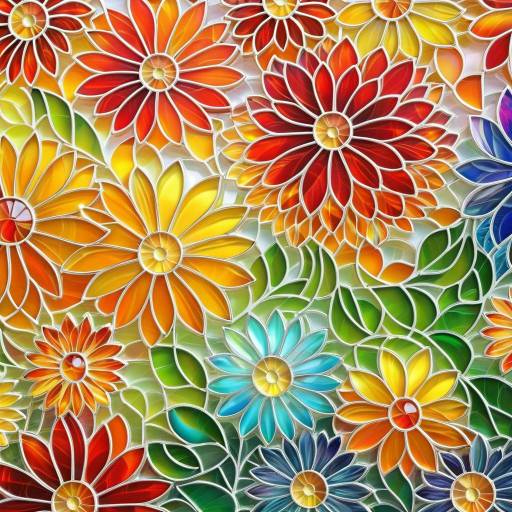 Vibrant Anime Glass Mosaic of Fruits