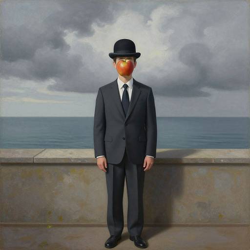Surreal Businessman with Floating Apple