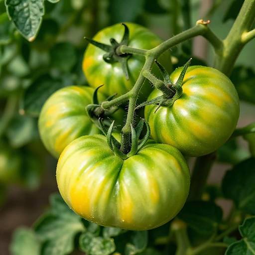 Close-Up of Unripe Green Tomatoes
