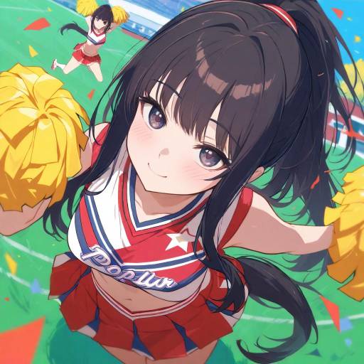 Energetic Cheerleader in Dynamic Pose