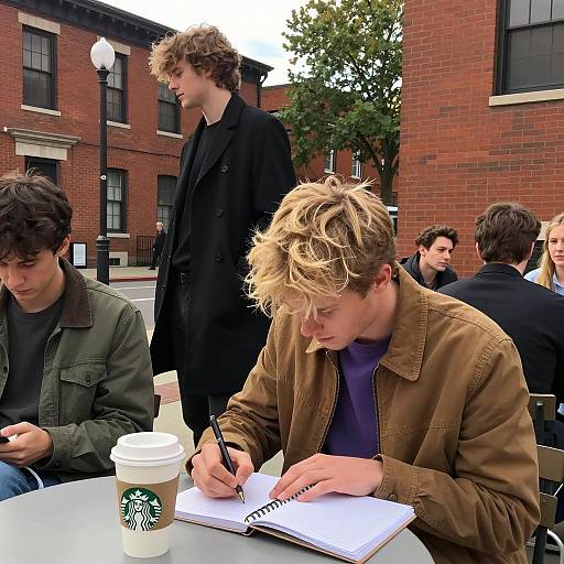 Casual Outdoor Scene with Six People