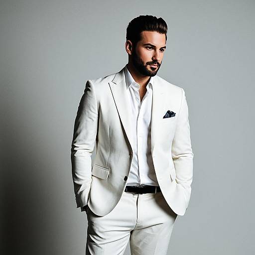 Stylish Male in Elegant White Suit