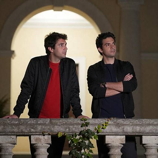 Nighttime Photograph of Two Men