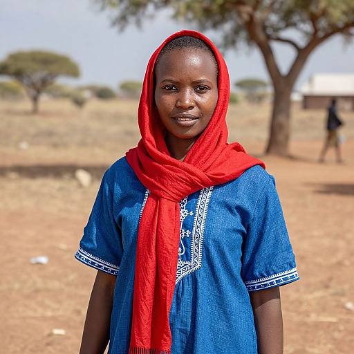 Traditional Sepedi Woman in Colorful Attire