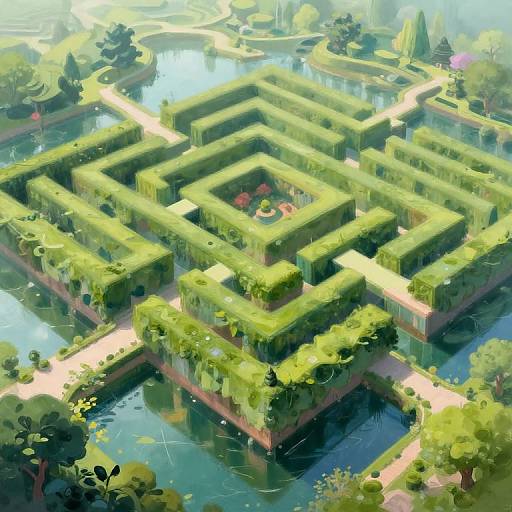 Floating Labyrinthine Garden Dreamscape