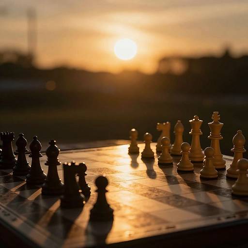 Celestial Chessboard Under Golden Sun