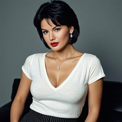 Classy Woman with Short Black Hair