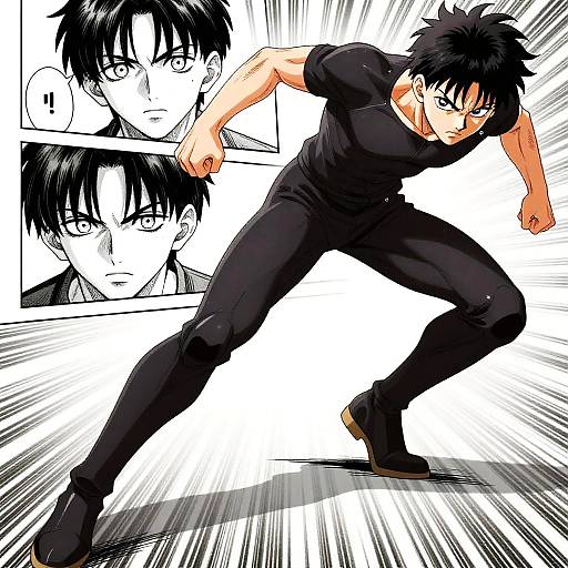 Dynamic Anime Leggings Action Pose