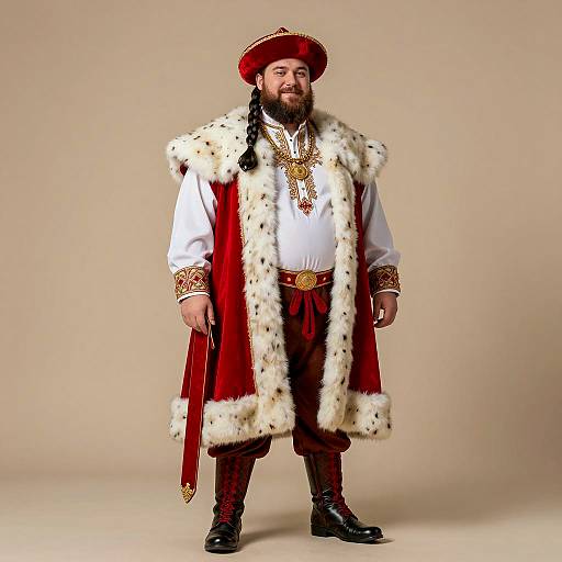 Plus Size Man in Traditional Royal Attire
